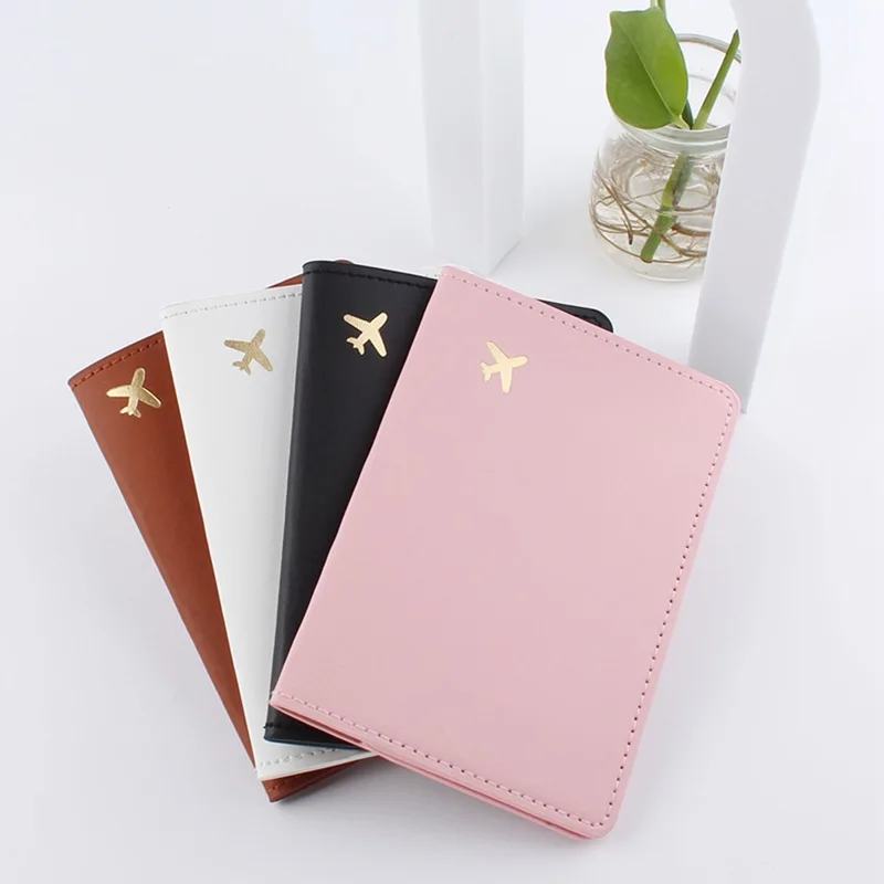 Leather Passport Cover - แฟชั่นผู้ถือหนังสือเดินทางกระเป๋าเดินทางบาง Slim ID Card เอกสารกระเป๋าสตางค์ PU