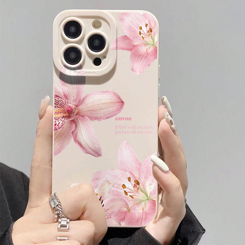 Samsung Galaxy A55 - เคสซิลิโคนลายดอกไม้สีน้ำเงินสำหรับ Samsung Galaxy S26 S25 S24