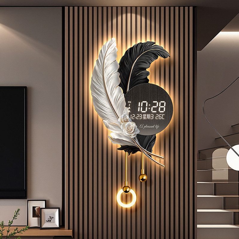 Luxury Lifestyle Design - สไตล์จีนมินิมอลลิสต์นาฬิกาแขวนผนังการออกแบบที่หรูหราความงามแฟชั่นนาฬิกาผนังห้องนั่งเล่นเรียบง่ายฮอร์โลจ มูราเลของตกแต่งบ้าน
