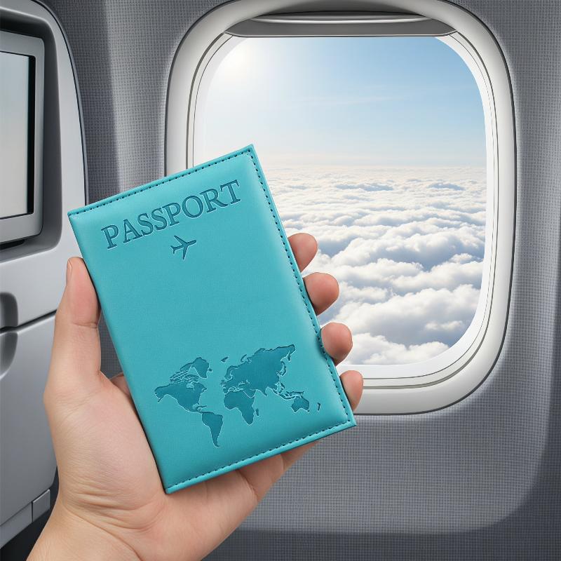 Leather Passport Cover - ซองใส่พาสปอร์ตหนัง PU ป้องกันรอยขีดข่วน สำหรับจัดเก็บเอกสาร เหมาะสำหรับผู้ชายและผู้หญิง ของขวัญวันเกิด