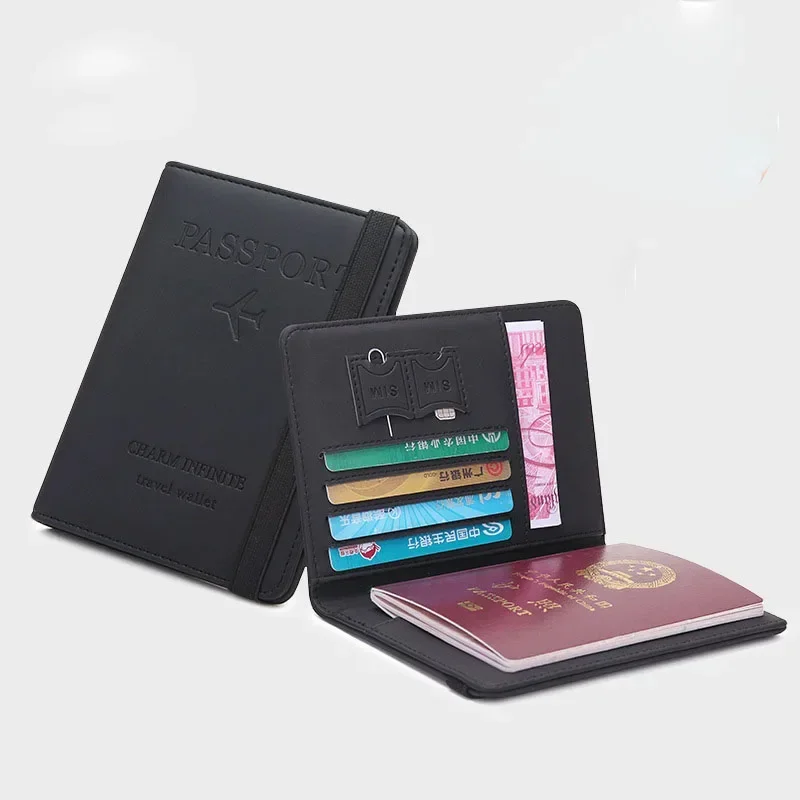 Leather Passport Cover - ผู้หญิงผู้ชายกระเป๋าเดินทางผู้ถือหนังสือเดินทาง PU หนังบัตรเครดิตผู้ถือกรณีตั๋วป้องกันกระเป๋าสตางค์กระเป๋า