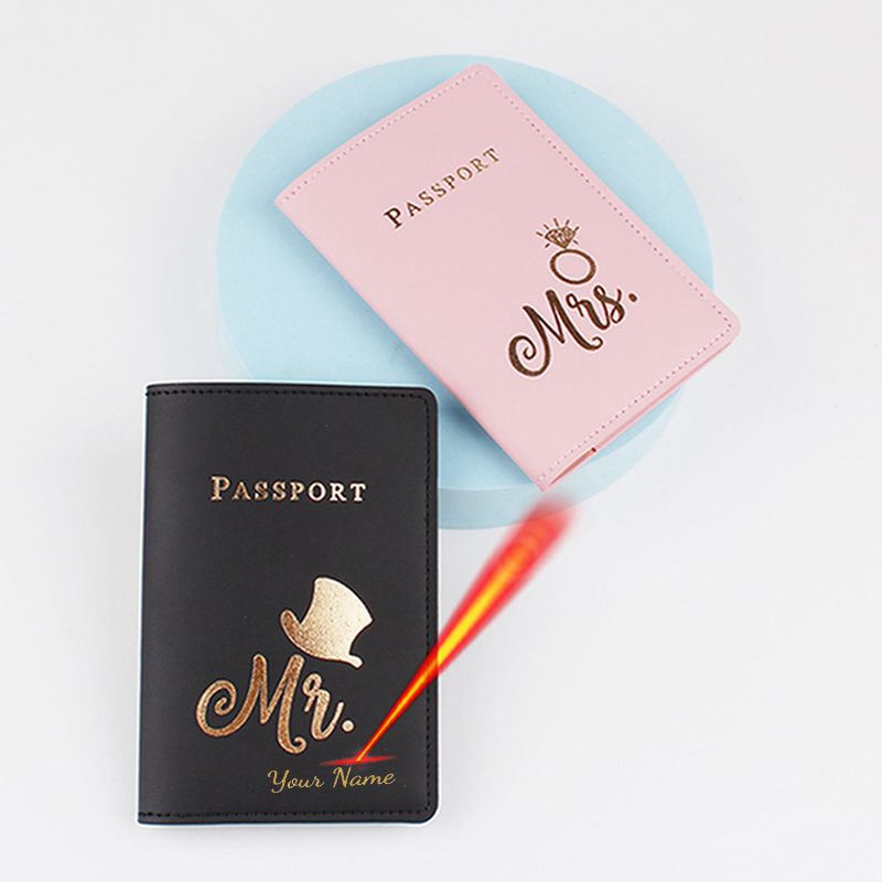 ปรับแต่งชื่อ Mr/Mrs โลโก้หนังส - Leather Passport Cover บทวิจารณ์และราคา