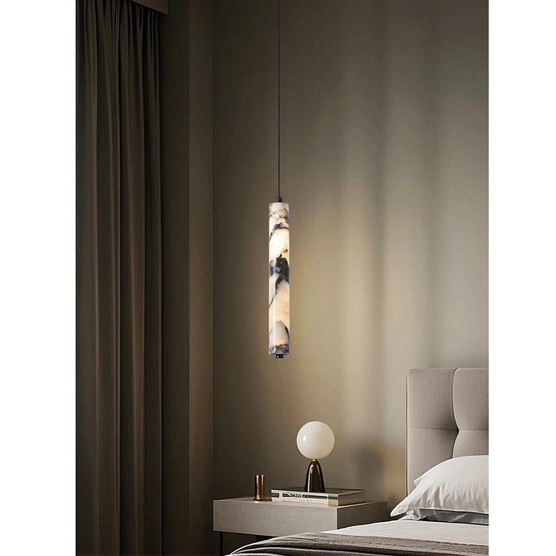 โคมไฟห้อยเพดานทรงกระบอกหินธรรม - Quiet Luxury Lifestyle บทวิจารณ์และราคา