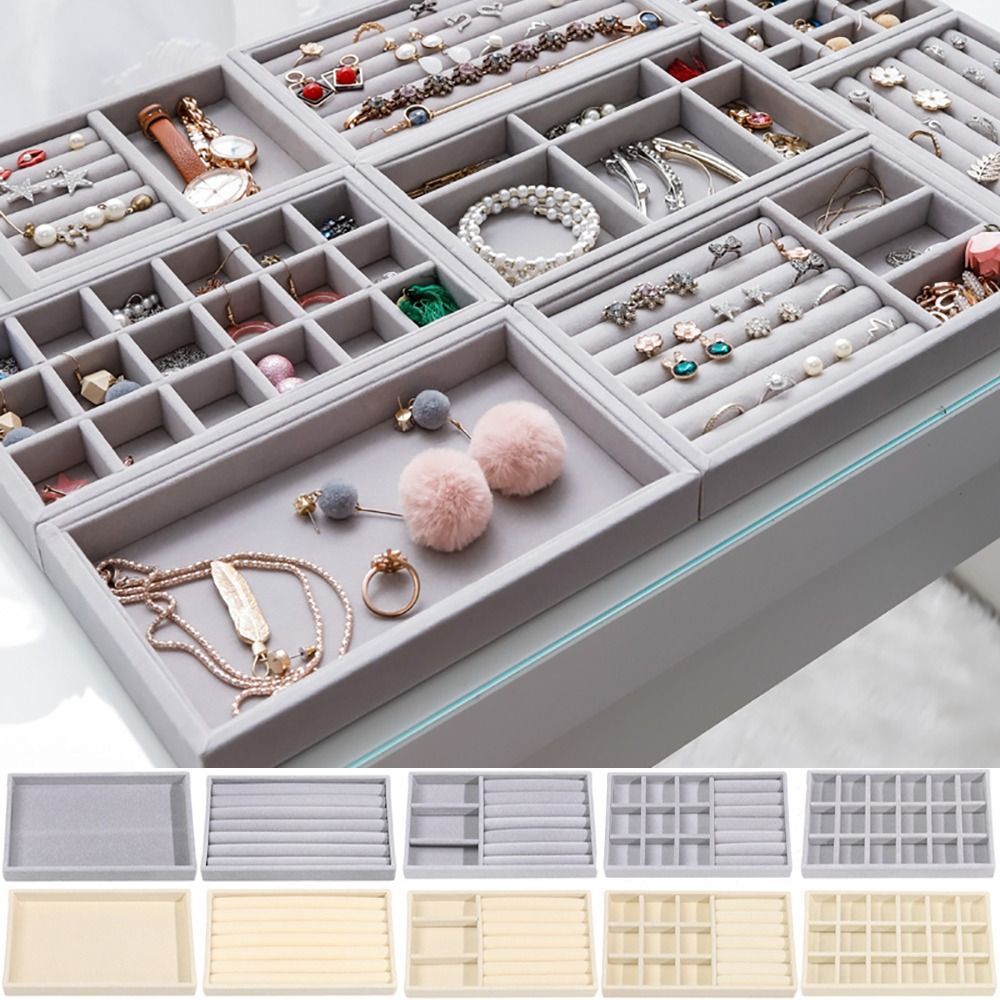 กล่องจัดระเบียบแบบซ้อนได้ กล่อ - Velvet Jewelry Box บทวิจารณ์และราคา